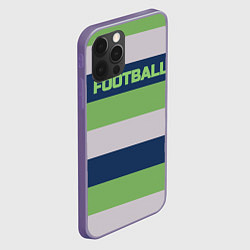 Чехол для iPhone 12 Pro Max Цветные полосы текст футбол Text football colored, цвет: 3D-серый — фото 2