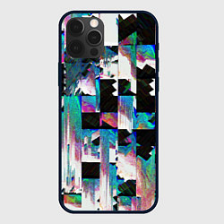 Чехол iPhone 12 Pro Max Glitch Abstract squares Глитч Абстрактные квадраты