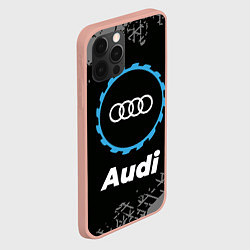 Чехол для iPhone 12 Pro Max Audi в стиле Top Gear со следами шин на фоне, цвет: 3D-светло-розовый — фото 2