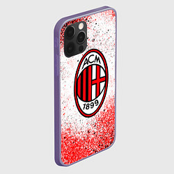 Чехол для iPhone 12 Pro Max Ac milan красно черные брызги, цвет: 3D-серый — фото 2