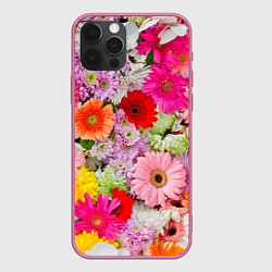 Чехол для iPhone 12 Pro Max BEAUTIFUL FLOWERS, цвет: 3D-малиновый