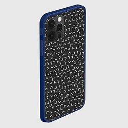 Чехол для iPhone 12 Pro Max Угловые Фигуры На Чёрном Фоне, цвет: 3D-тёмно-синий — фото 2