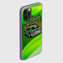 Чехол для iPhone 12 Pro Max Retro зеленый ретро-автомобиль, цвет: 3D-серый — фото 2