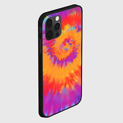 Чехол для iPhone 12 Pro Max Тай дай в радуге, цвет: 3D-черный — фото 2