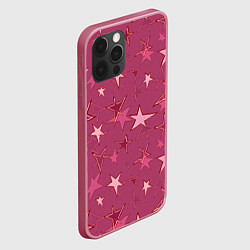 Чехол для iPhone 12 Pro Max Terracotta Star Pattern, цвет: 3D-малиновый — фото 2