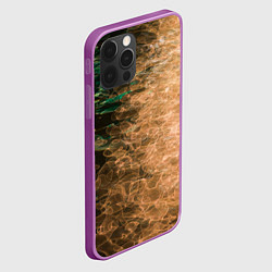 Чехол для iPhone 12 Pro Max Неоновые волны на воде - Оранжевый, цвет: 3D-сиреневый — фото 2