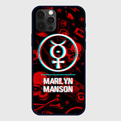 Чехол iPhone 12 Pro Max Marilyn Manson Rock Glitch