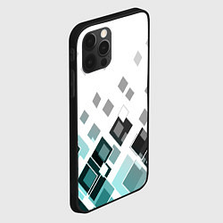 Чехол для iPhone 12 Pro Max Geometric pattern Геометрический узор ромбы, цвет: 3D-черный — фото 2