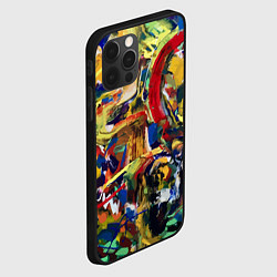 Чехол для iPhone 12 Pro Max Смелые экспрессивные мазки краски, цвет: 3D-черный — фото 2
