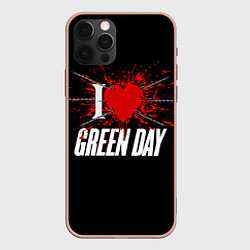 Чехол для iPhone 12 Pro Max Green Day Сердце, цвет: 3D-светло-розовый