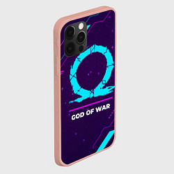 Чехол для iPhone 12 Pro Max Символ God of War в неоновых цветах на темном фоне, цвет: 3D-светло-розовый — фото 2