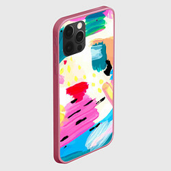Чехол для iPhone 12 Pro Max Всплески красок Лето, цвет: 3D-малиновый — фото 2