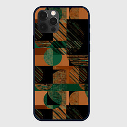 Чехол для iPhone 12 Pro Max Текстурированный абстрактный, геометрический принт, цвет: 3D-черный