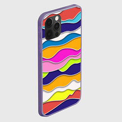 Чехол для iPhone 12 Pro Max Разноцветные волны Летний паттерн, цвет: 3D-серый — фото 2