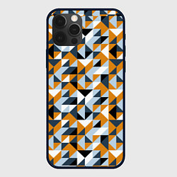 Чехол для iPhone 12 Pro Max Полигональный геометрический узор, цвет: 3D-черный