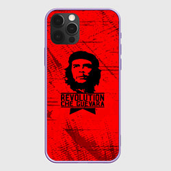Чехол для iPhone 12 Pro Max Че Гевара - на красном фоне, цвет: 3D-сиреневый
