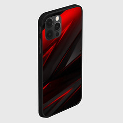 Чехол для iPhone 12 Pro Max Red and Black Geometry, цвет: 3D-черный — фото 2