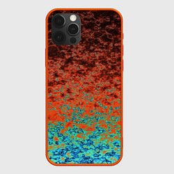 Чехол iPhone 12 Pro Max Turquoise brown abstract marble pattern