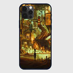 Чехол для iPhone 12 Pro Max Cool Steampunk painting, цвет: 3D-черный