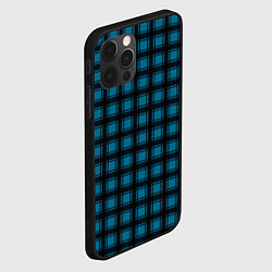 Чехол для iPhone 12 Pro Max Black and blue plaid, цвет: 3D-черный — фото 2