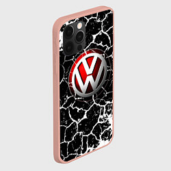 Чехол для iPhone 12 Pro Max Volkswagen Трещины, цвет: 3D-светло-розовый — фото 2