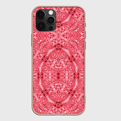 Чехол для iPhone 12 Pro Max Red ornament Arabic, цвет: 3D-светло-розовый