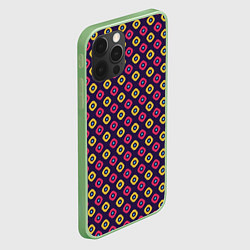 Чехол для iPhone 12 Pro Max Желто-бордовые кружки паттерн, цвет: 3D-салатовый — фото 2