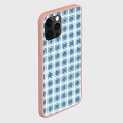 Чехол для iPhone 12 Pro Max Бело-голубой клетчатый узор, цвет: 3D-светло-розовый — фото 2
