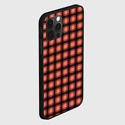 Чехол для iPhone 12 Pro Max Оранжево-черный клетчатый узор, цвет: 3D-черный — фото 2