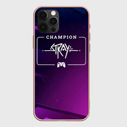 Чехол для iPhone 12 Pro Max Stray Gaming Champion: рамка с лого и джойстиком н, цвет: 3D-светло-розовый
