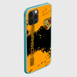 Чехол для iPhone 12 Pro Max PORSCHE - ОРАНЖЕВЫЕ БРЫЗГИ, цвет: 3D-мятный — фото 2