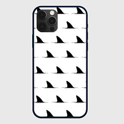 Чехол iPhone 12 Pro Max Плавники акул - паттерн