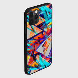 Чехол для iPhone 12 Pro Max Яркий неоновый абстрактный узор, цвет: 3D-черный — фото 2