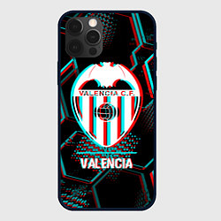 Чехол iPhone 12 Pro Max Valencia FC в стиле glitch на темном фоне