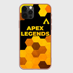 Чехол для iPhone 12 Pro Max Apex Legends - gold gradient: символ сверху, цвет: 3D-светло-розовый