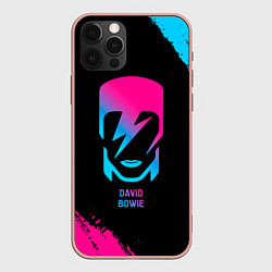 Чехол iPhone 12 Pro Max David Bowie - neon gradient