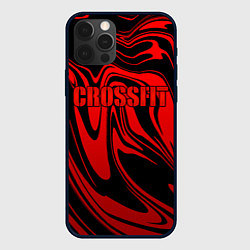 Чехол iPhone 12 Pro Max Кроссфит - красные разводы