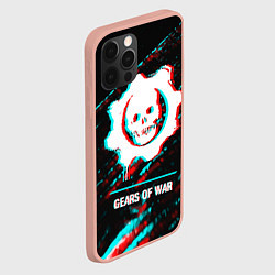 Чехол для iPhone 12 Pro Max Gears of War в стиле glitch и баги графики на темн, цвет: 3D-светло-розовый — фото 2