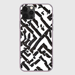 Чехол для iPhone 12 Pro Max Маскировочные узоры, цвет: 3D-серый