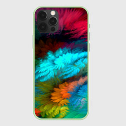 Чехол для iPhone 12 Pro Max Colorful Explosion, цвет: 3D-салатовый