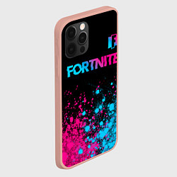 Чехол для iPhone 12 Pro Max Fortnite - neon gradient: символ сверху, цвет: 3D-светло-розовый — фото 2