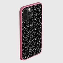 Чехол для iPhone 12 Pro Max Милые Разные Мордочки Котов, цвет: 3D-малиновый — фото 2