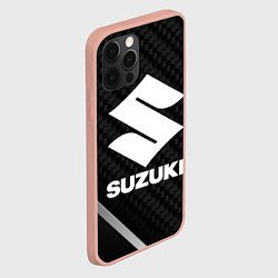 Чехол для iPhone 12 Pro Max Suzuki карбон, цвет: 3D-светло-розовый — фото 2