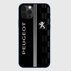 Чехол для iPhone 12 Pro Max Peugeot карбон абстракция, цвет: 3D-черный