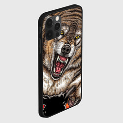 Чехол для iPhone 12 Pro Max Волк и царапины, цвет: 3D-черный — фото 2