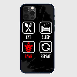 Чехол iPhone 12 Pro Max Eat, sleep, FNAF, repeat