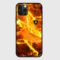 Чехол iPhone 12 Pro Max Lamborghini - яркие молнии