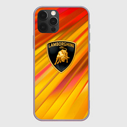 Чехол для iPhone 12 Pro Max Lamborghini - яркая абстракция, цвет: 3D-серый