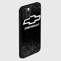 Чехол для iPhone 12 Pro Max Chevrolet с потертостями на темном фоне, цвет: 3D-черный — фото 2