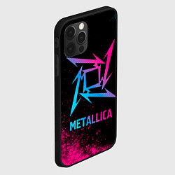 Чехол для iPhone 12 Pro Max Metallica - neon gradient, цвет: 3D-черный — фото 2